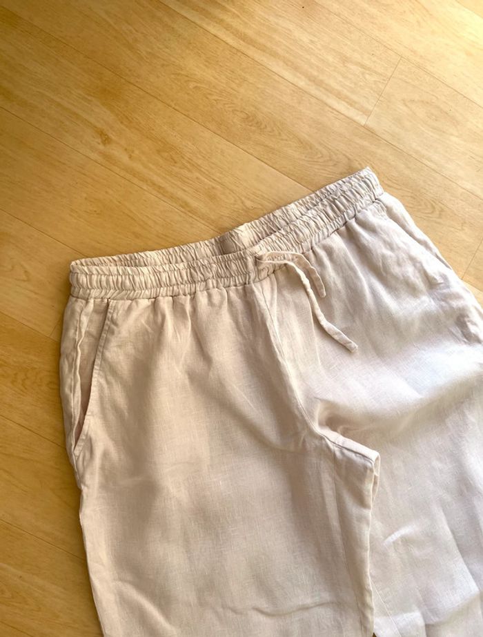 Pantalon beige femme en lin fait sur mesure au Vietnam taille 38 - photo numéro 6