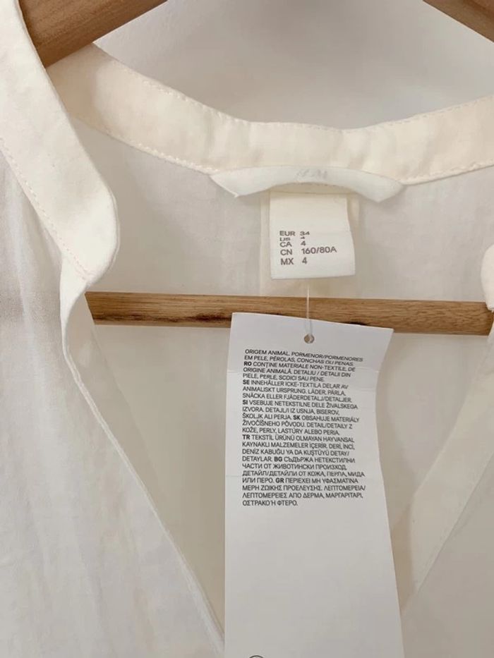 Robe chemise crème neuve avec étiquette H&M - photo numéro 5