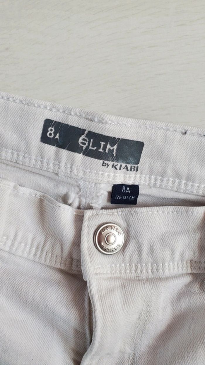Pantalon slim blanc 8 ans Kiabi - photo numéro 2