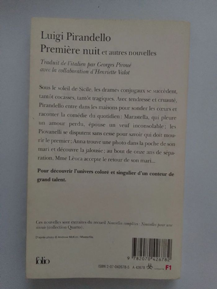 Luigi Pirandello - Première nuit et autres nouvelles - photo numéro 2