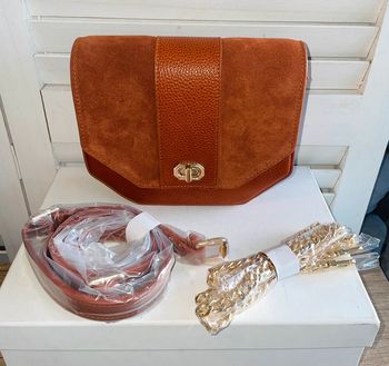 Sac sacoche 3 en 1 en cuir et daim Vicenzo