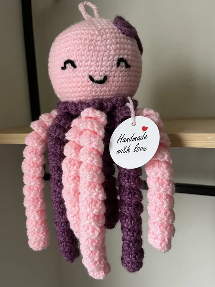 Pieuvre pour bébé – Fait main Naissance / 44 cm·Neuf avec étiquette