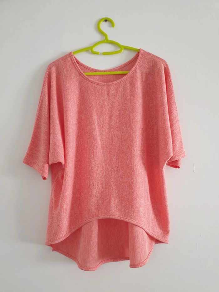 T shirt rose asymétrique TU