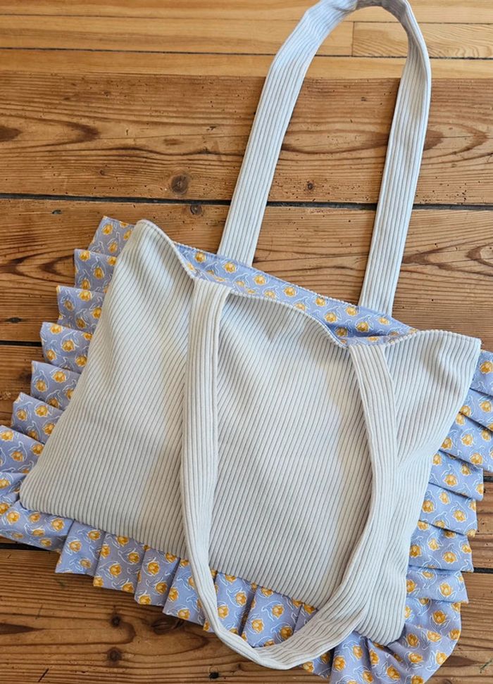 Tote bag Bloom velours côtelé