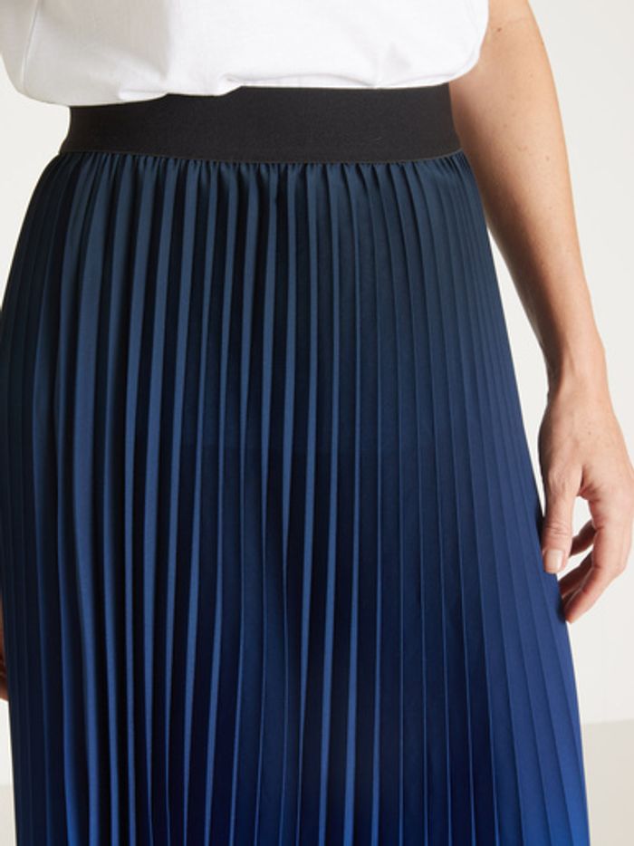 Jupe plissée soleil - entièrement élastiquée - Daxon - taille 48 - coloris bleu - photo numéro 5
