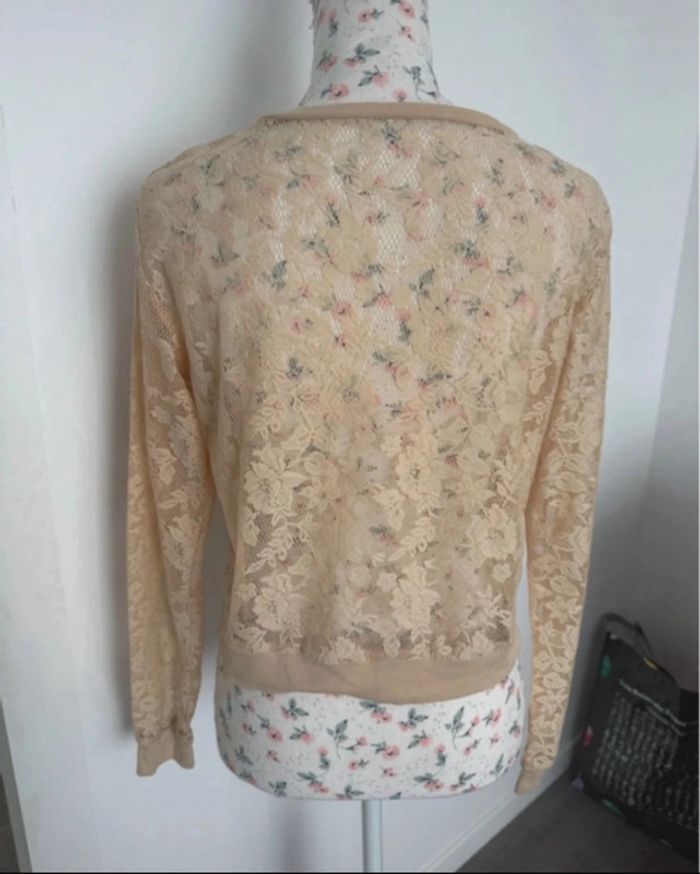Blouse en dentelle beige S ou 36 - photo numéro 7