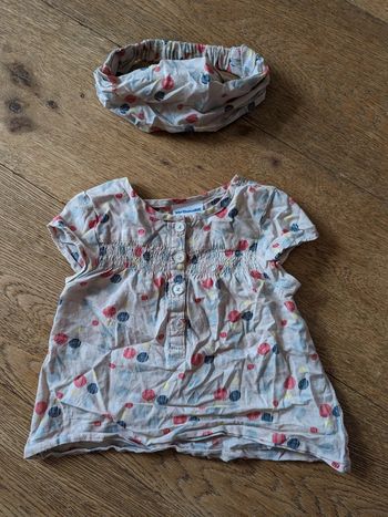 Blouse et bandeau Verbaudet 12 mois