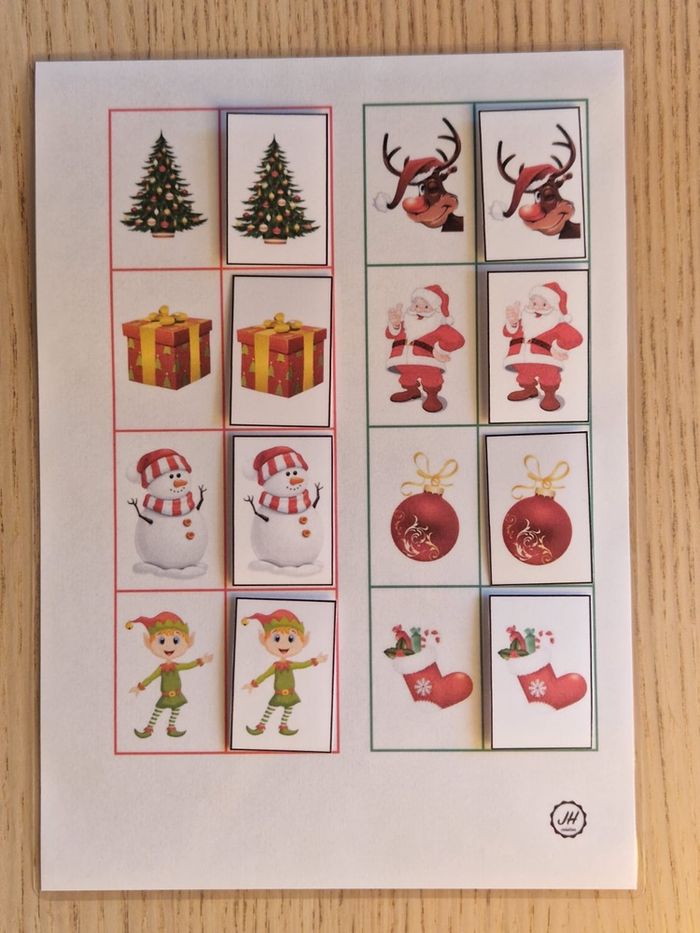 Fiche Montessori : Les doubles spécial Noël