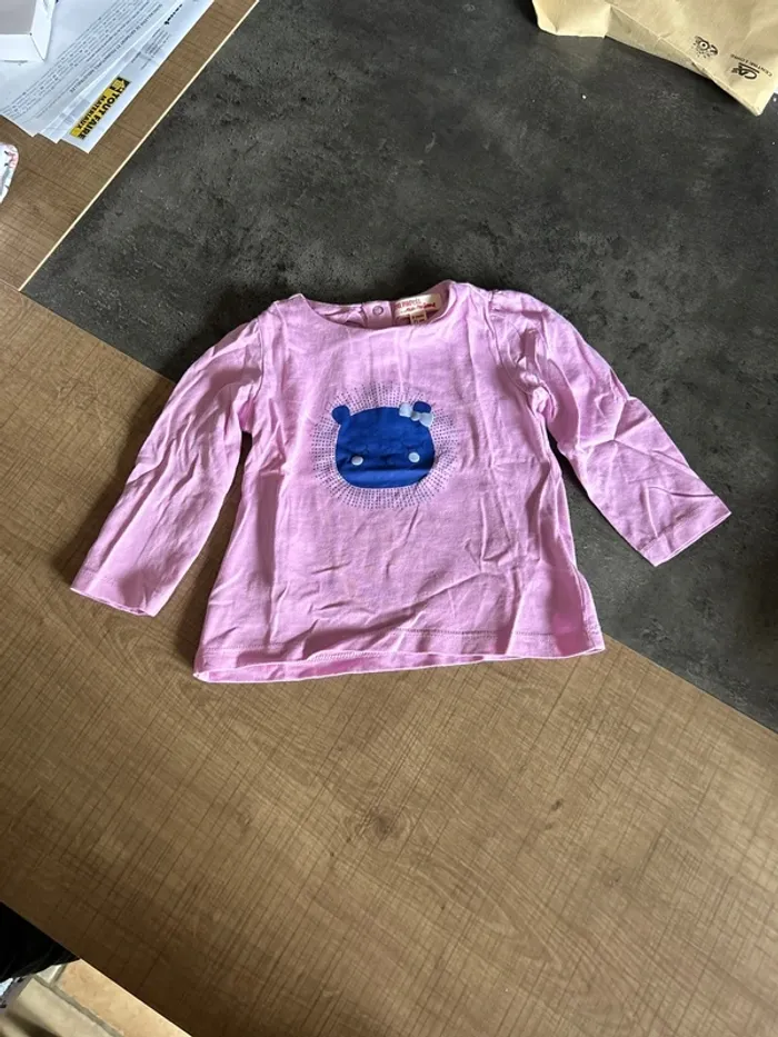 T-shirt manches longues bébé fille, du pareil au même, 9 mois
