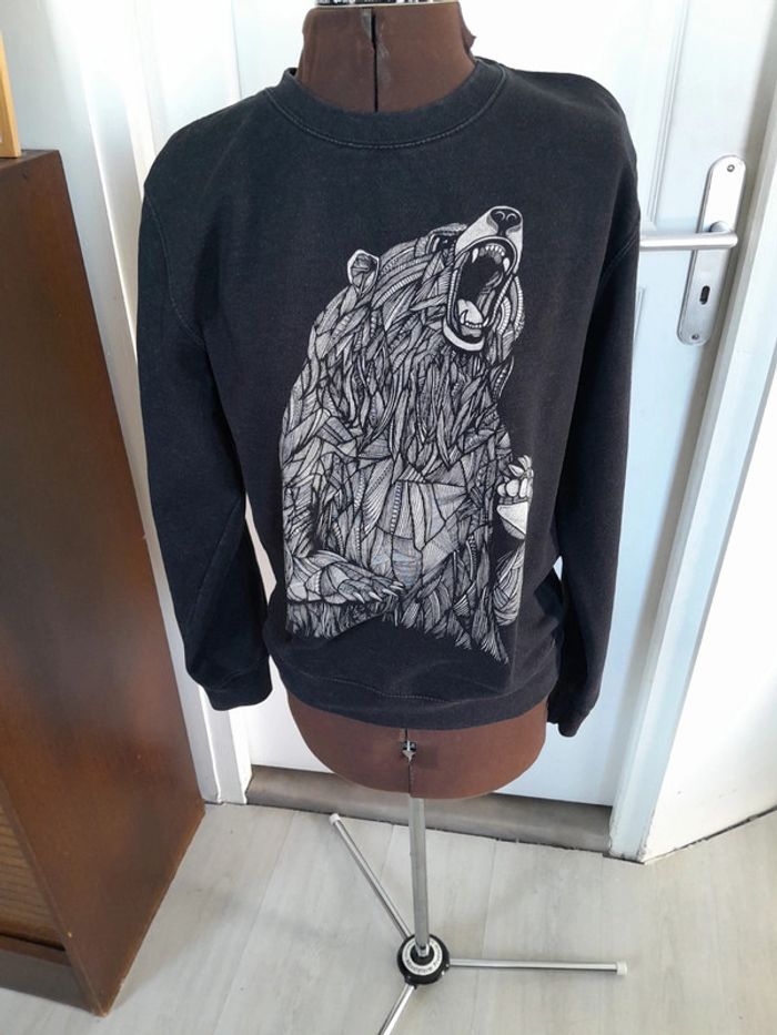 Sweat imprimé ours grizzli taille S mixte