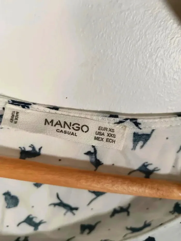 C5 top blanc imprimé Mango XS - photo numéro 3
