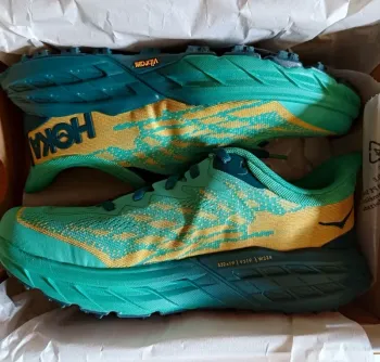 Hoka Speedgoat 5 Bleu-Or brodé chaussure de trail 42EU