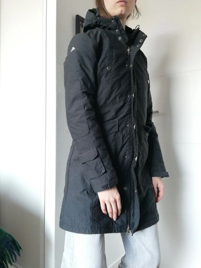 Long manteau veste Adidas vintage y2k gris capuche taille 36 femme - photo numéro 3