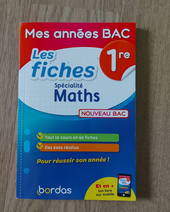 Mes années BAC - Les fiches spécialité Maths - 1re