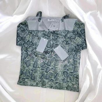 Blouse épaules dénudées vert émeraude L/Xl