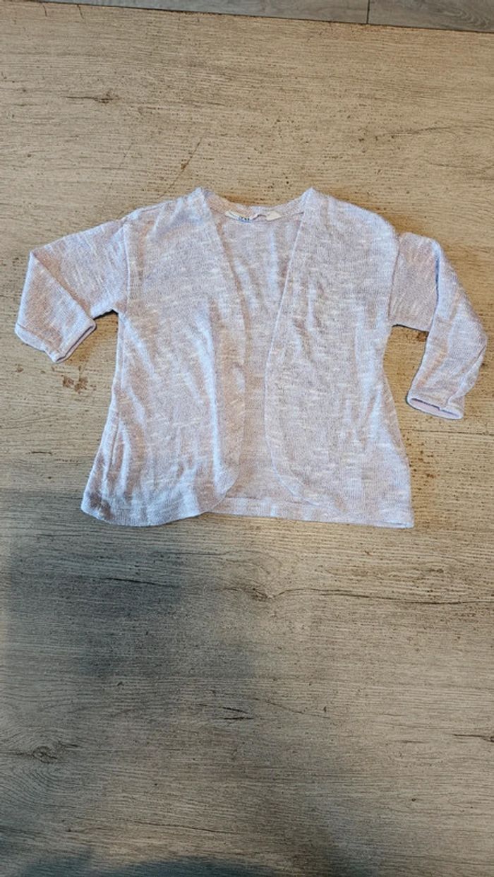 Gilet parme brillant à manches longues, H&M, 18/24 mois, nickel - photo numéro 2