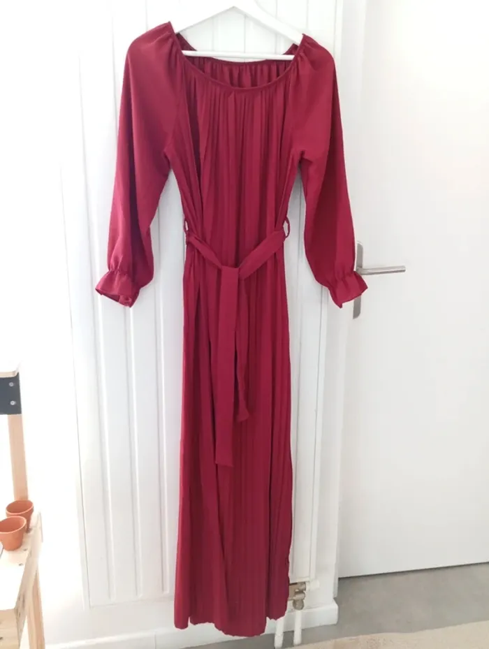 Robe longue rouge bordeaux