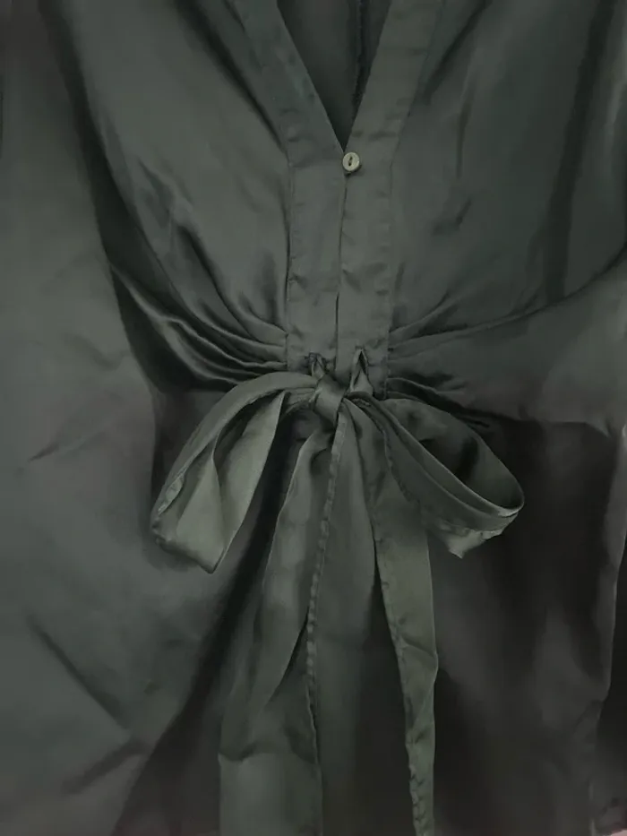 Blouse chemisier verte foncée - Taille M - photo numéro 2