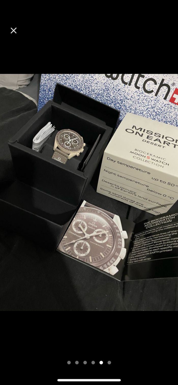 Montre Omega X swatch moonswatch mission to earth modèle sand désert - photo numéro 5