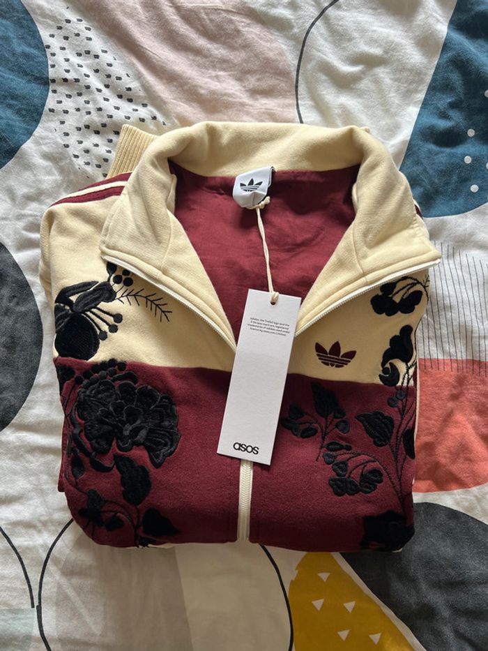 adidas Originals x ASOS - Veste de survêtement à fleurs brodées - Babeurre - Taille M - photo numéro 5