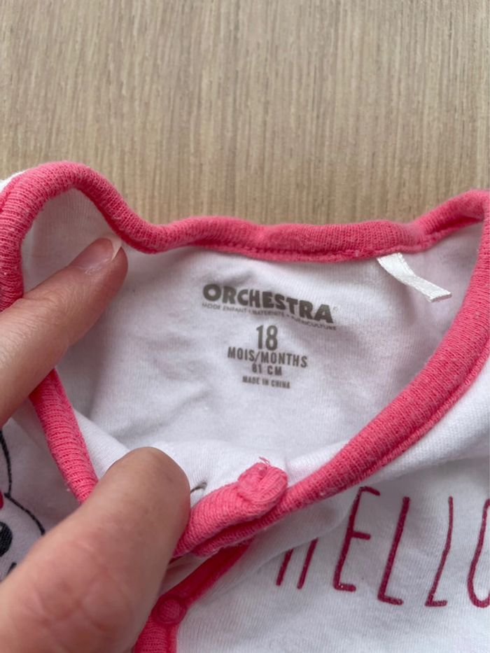 Lot de 2 pyjamas bébé fille 18 mois rose blanc imprimé - photo numéro 2