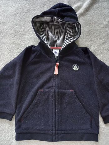 gilet zippé à capuche petit bateau 18 mois