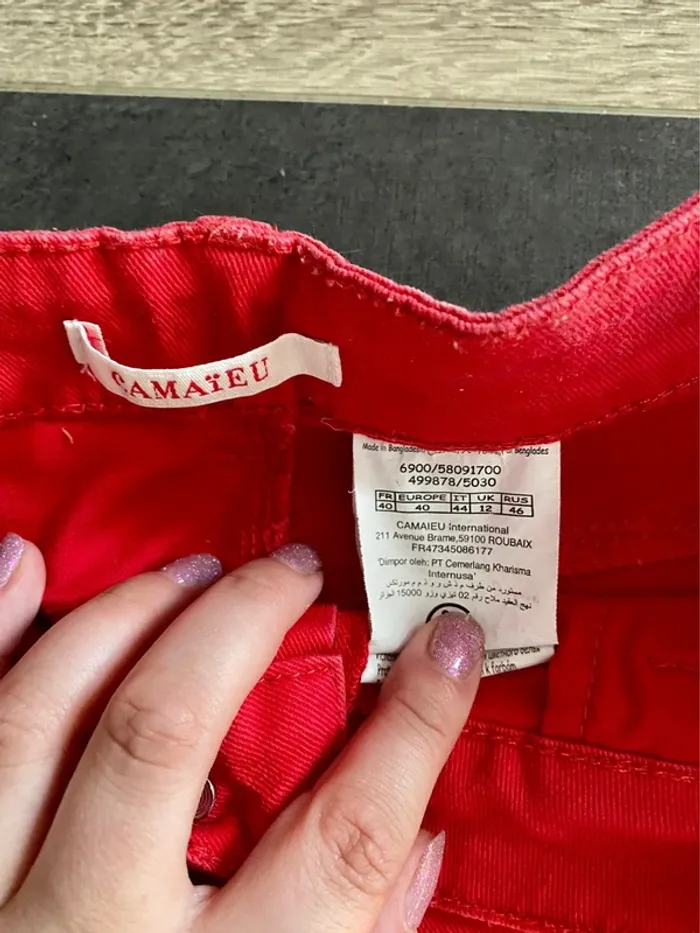 Short rouge camaïeu - photo numéro 3