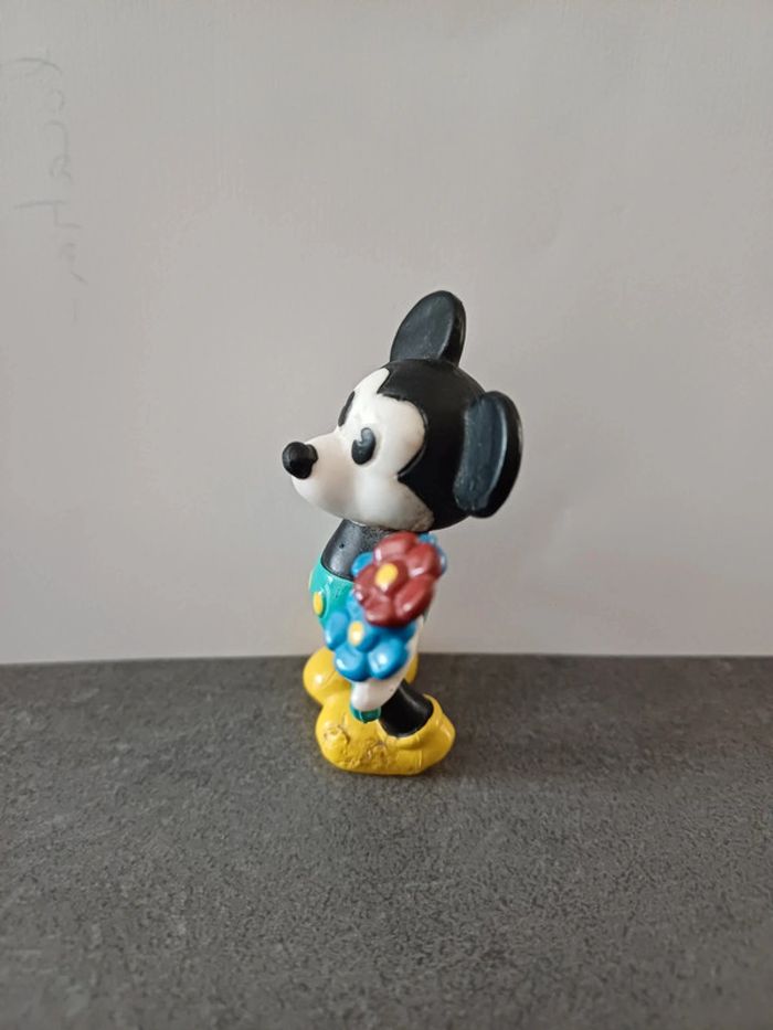 Figurine mickey mouse vintage bouquet de fleurs - photo numéro 2