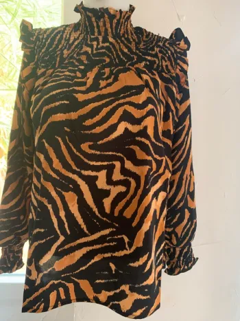 Blouse Unika paris effet tigre manches longues taille M-L