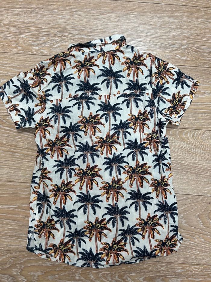 Chemise été en coton beige avec palmier - Hawaïenne - 11/12 neuve - photo numéro 4