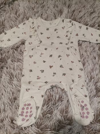Pyjama velours bébé fille fleuri