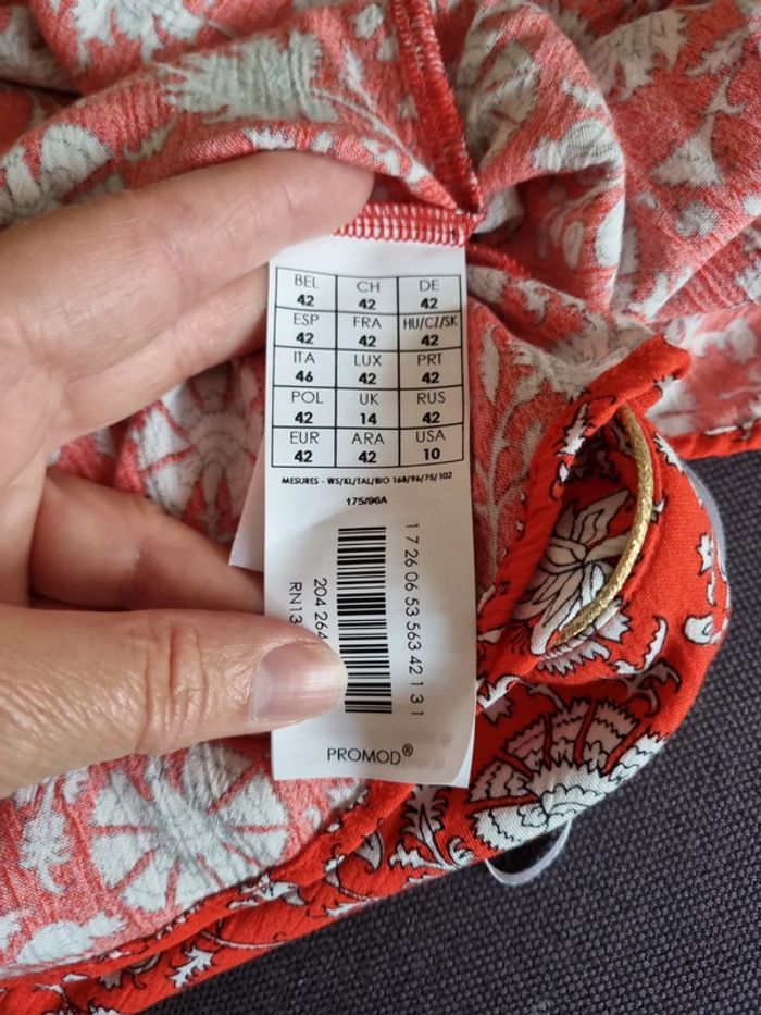 Haut fines bretelles évasé rouge Promod - photo numéro 5