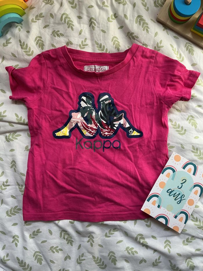 teeshirt manches courtes rose kappa 3 ans - photo numéro 2