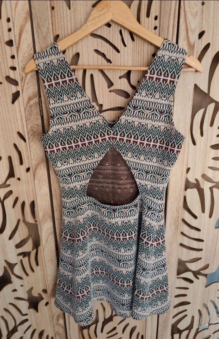 Robe trapèze imprimé ethnique Taille M Mango Casual - photo numéro 8