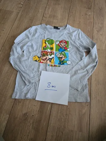 Tee shirt manches longues mario 8 ans