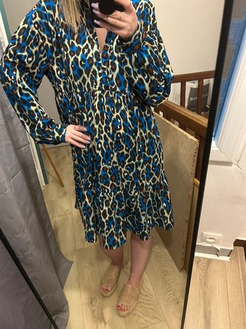 Robe col chemise Léopard