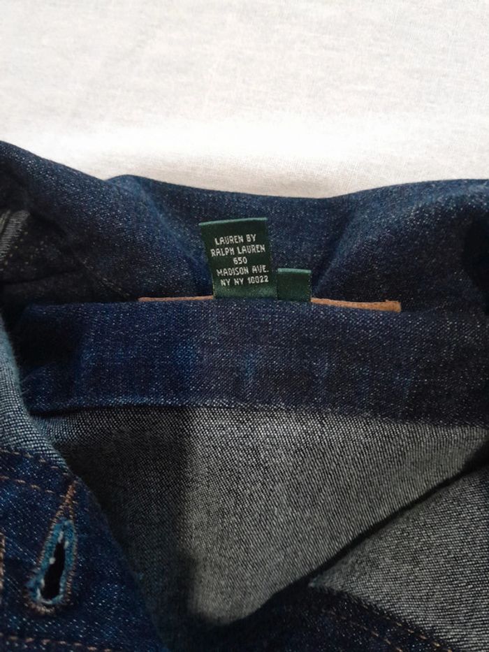 Magnifique veste en jean logo cuir Lauren jeans co ralph lauren - photo numéro 4