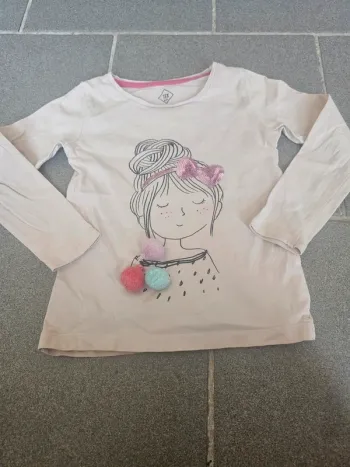 Tee-shirt manche longue rose