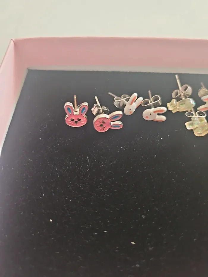 Lot de 4 paires de boucles d'oreilles Lapin - photo numéro 2