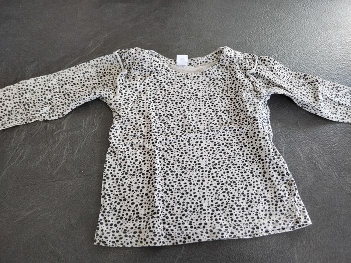 Tee shirt manche longue à pois 23 mois tex
