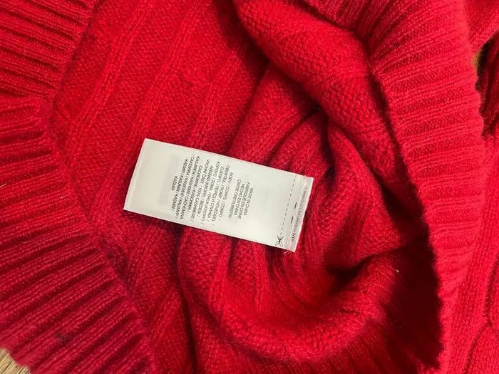 Pull col rond ralph lauren rouge torsadé cachemire QR code taille M 632 - photo numéro 9