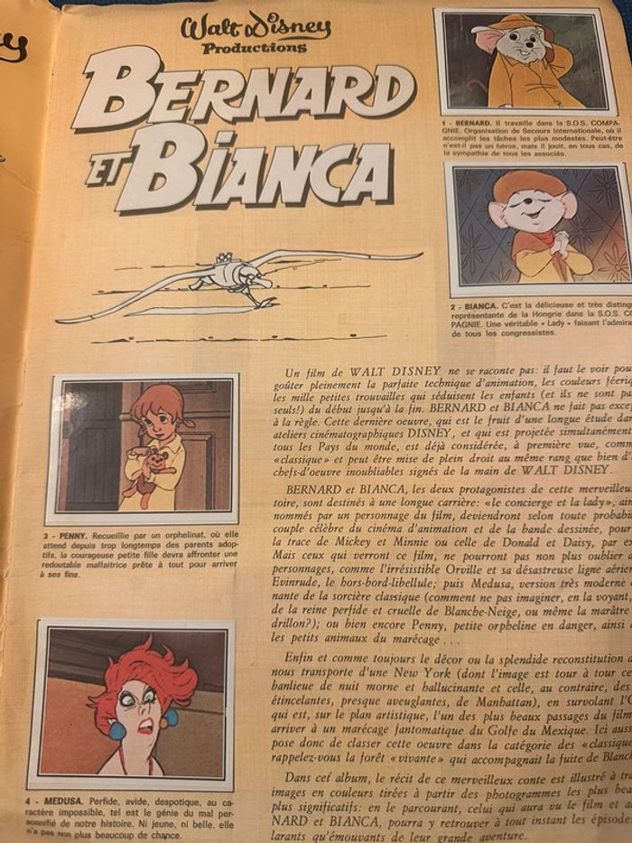 1977 Album ancien Panini complet Disney Bernard et Bianca souris autocollants stickers - photo numéro 3