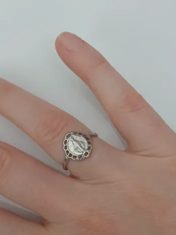 Bague dieu argentée tendance en acier inoxydable