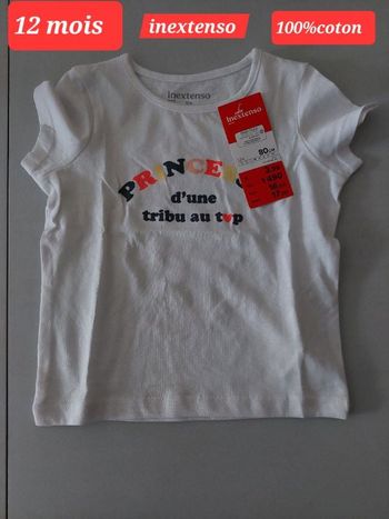 Lot de 4 tee-shirts manches courtes filles 12mois