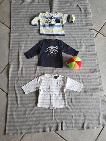 Lot 3 maillots manches longues 3mois