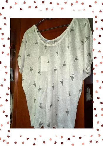 T-shirt crème taille unique Andromède neuf avec étiquette