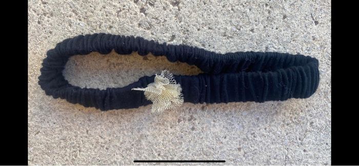 Bandeau cheveux  bleu marine et beige - photo numéro 2