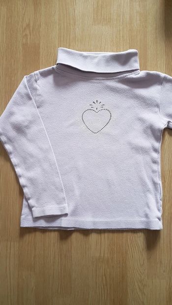 Col roulé mauve coeur 5 ans