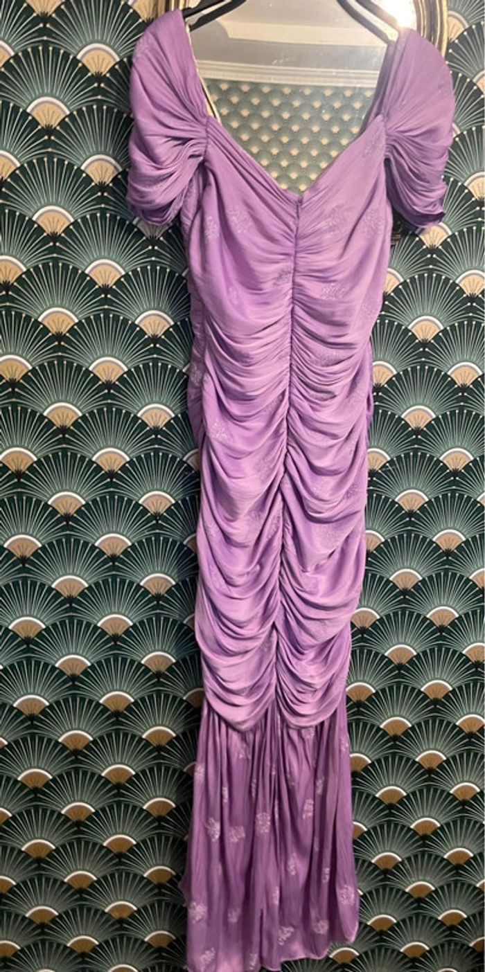 Robe lilas victorienne Zara taille L édition limité satiné - photo numéro 8
