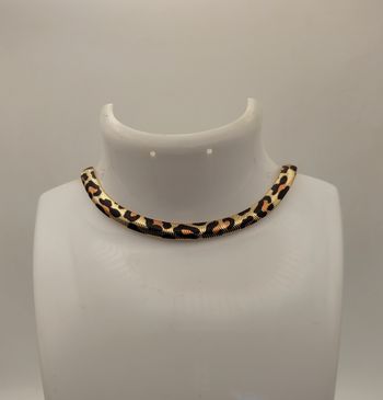 Collier leopard maille serpent neuf